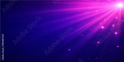 Abstract blue light background design featuring glowing purple stars and bright energy rays for a shiny motion art wallpaper