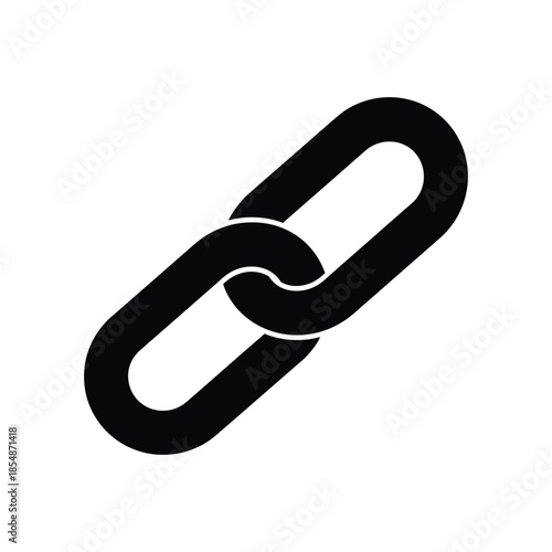 Simple black chain link graphic a connected icon representing association minimalism and connection silhouette