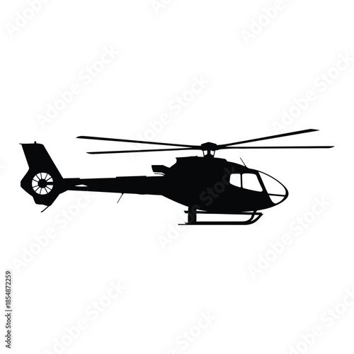 A striking depiction of a helicopter in flight showcasing its dynamic form silhouette