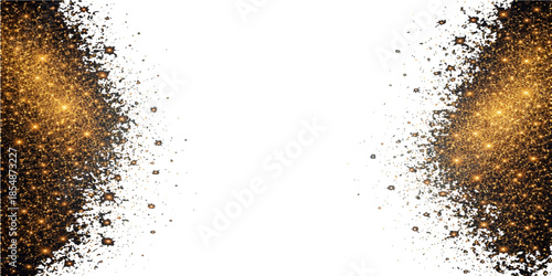 An abstract background featuring a pile of organic brown coffee grounds and dry spice seeds forming a heap of natural ingredients isolated on a white background