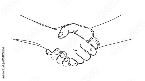 Handshake illustration, symbol of agreement, trust, and partnership