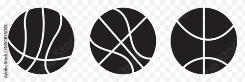 Basketball ball icons set. Basketball ball isolated icon. Black basketball symbols. Vector illustration. EPS 10.