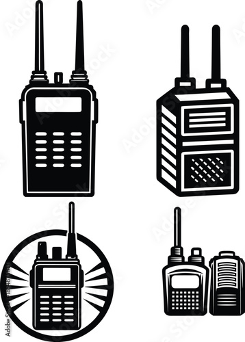 Walkie talkie silhouette vector, Walkie talkie icon
