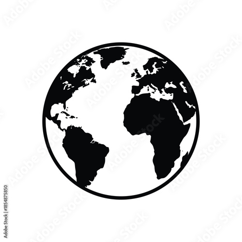 A stark representation of earth s continents and oceans as a distinctive silhouette