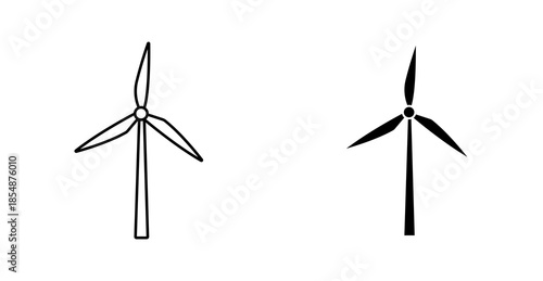 Wind Turbine Energy Icon, Renewable Power Windmill Vector Symbol