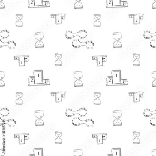 Hand drawn sport seamless pattern background