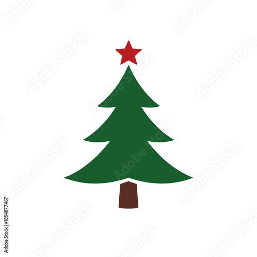 Minimal Rounded Christmas Tree Icon – Simple Holiday Illustration