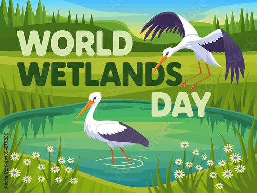 World Wetlands Day Vector Illustration