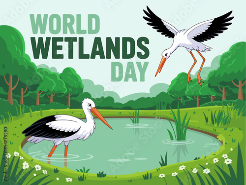 World Wetlands Day Vector Illustration