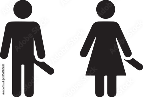 Vector Icons for Male and Female Toilet Restrooms.