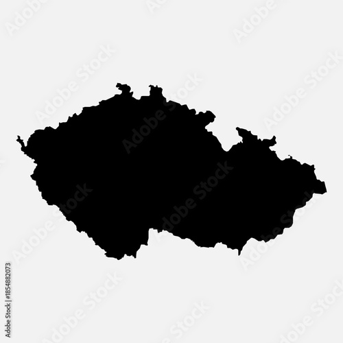 Czech Republic silhouette map. Czech Republic map vector on white background