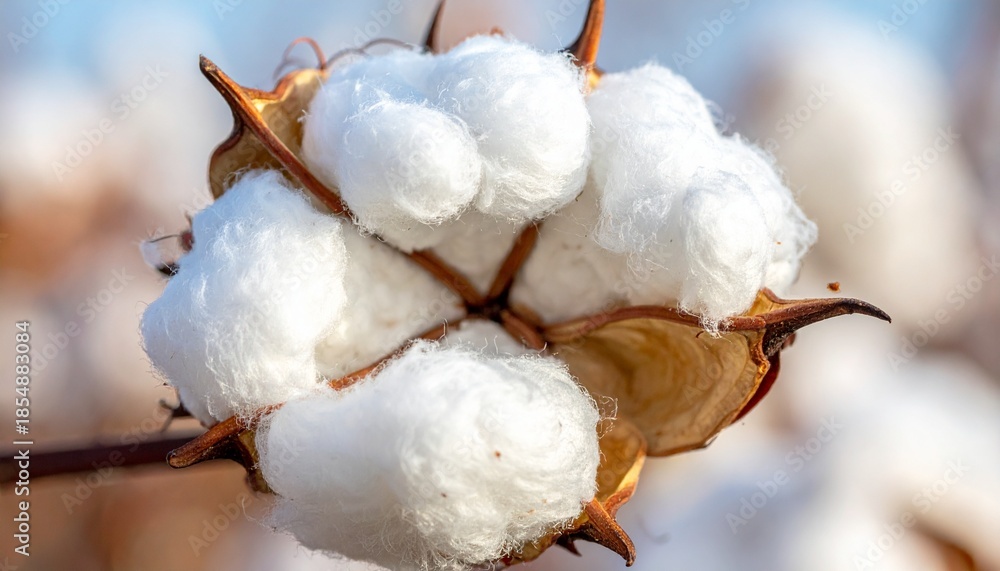 © gulai samor - Cotton Boll in a Field Closeup.