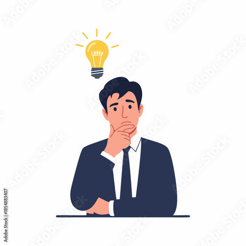 vector illustration of a person thinking