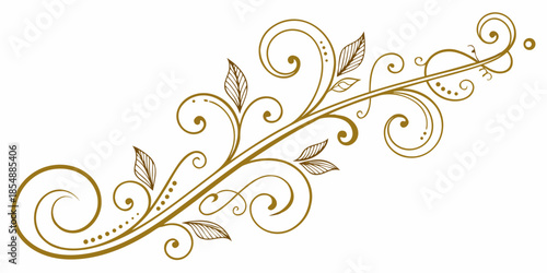 Decorative golden vector flourish, vector