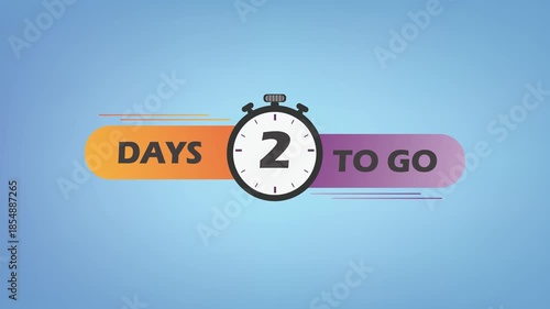Wallpaper Mural 2 day to go, 2Day Left, Countdown Timer. Deadline Reminder Animation. Number of days left until special events,Sale  Torontodigital.ca