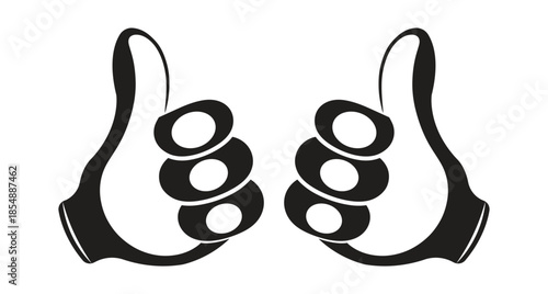 Two thumbs up gesture isolated on transparent background, isolated on white background, Vector, illustration