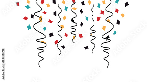 Vibrant Vector Celebration with Confetti and Streamers in a Festive Atmosphere