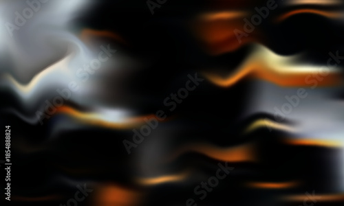 An abstract, flowing design featuring dark tones and orange-gold accents, resembling waves or smoke. Ideal background for creative