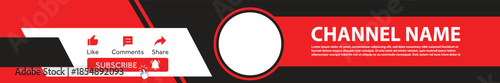 Modern Red and Black Channel Banner Template