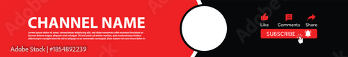 Modern Red and Black Channel Banner Template