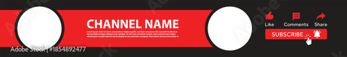 Modern Red and Black Channel Banner Template