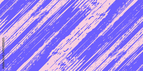 Thick purple brush strokes with rough grunge texture. Hand drawn vector banner background with abstract bold lines. Grainy lilac straight brush stroke with spray texture. Grit backdrop overlay.