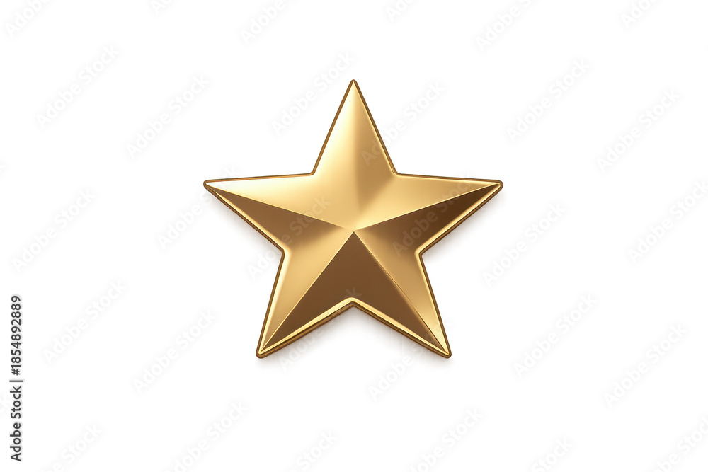 Obraz premium Golden star with shiny effect on transparent background design asset.