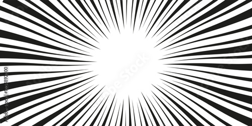 Illustration of black-and-white concentrated lines. Background frame highlighting the right edge. Background material that can be used to guide the eye.