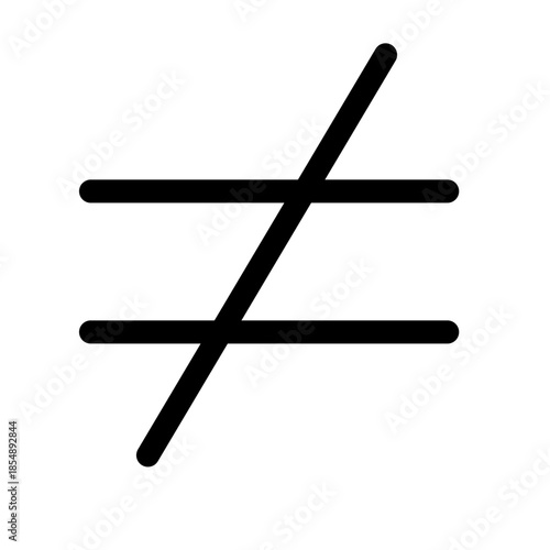 not equal icon isolated on white background