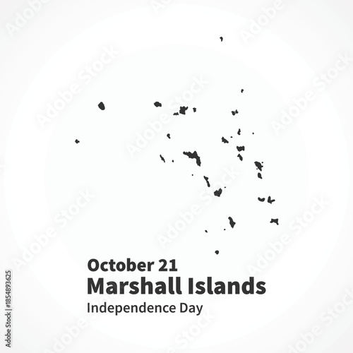 Marshall Islands map illustration on white background