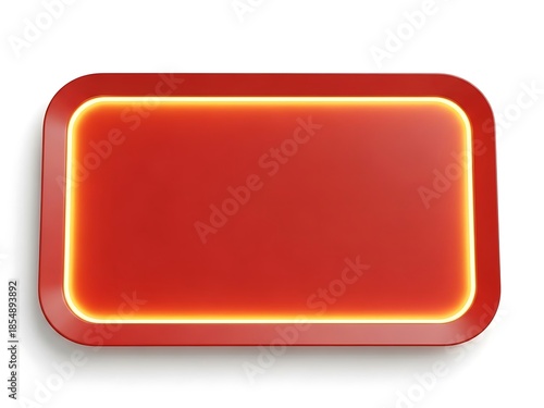 Glowing red rectangle with yellow border on white background