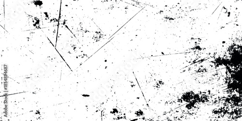 A heavily textured abstract black and white image featuring distressed edges and a faded gritty surface