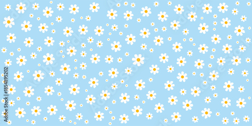 Daisy flower vector pattern illusration floral background