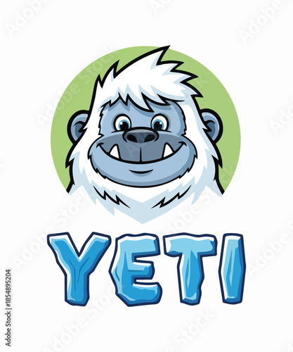 Yeti Vector Illustration for T-Shirt Design, Mythical Snow Monster Graphic