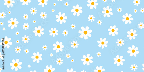 Daisy flower vector pattern illusration floral background