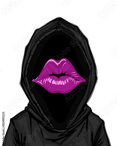 Hooded labios pink.