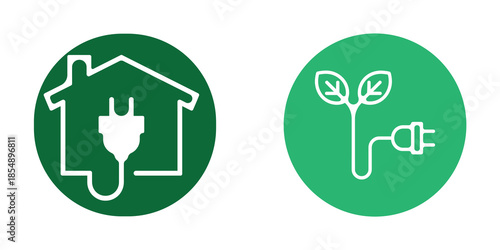 Sustainable energy icons isolated on transparent background, isolated on white background, Vector, illustration