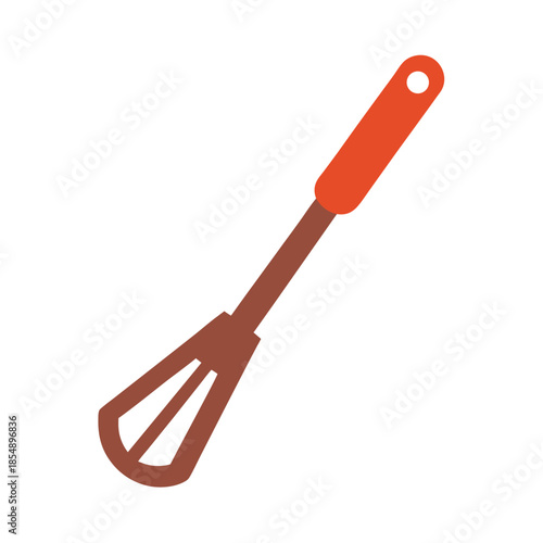 Kitchen whisk flat design cooking utensil for mixing baking and food prep on white background Vector illustration