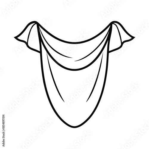Medical surgical drape line art sterile hospital fabric for procedures on white background Vector illustration