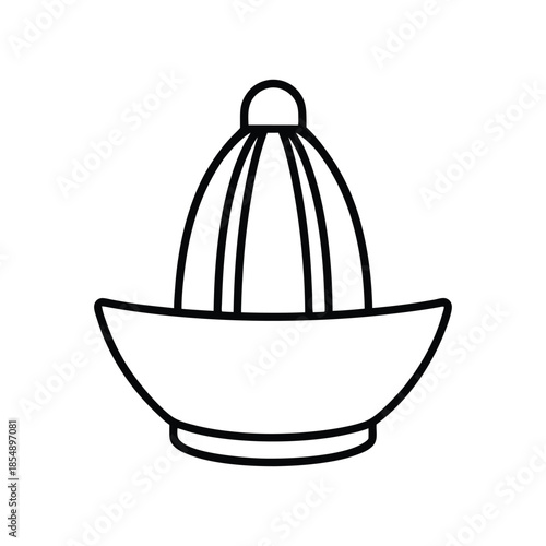 Citrus juicer outline vector kitchen tool for extracting fresh juice on white background Vector illustration