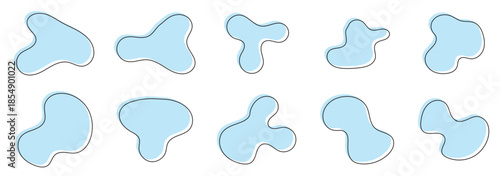 set of abstract organic shapes random shapes organic black