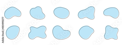 Organic black blobs of irregular shape. Abstract blotch, inkblot and pebble silhouettes, simple liquid amorphous elements. Organic blob shapes collection