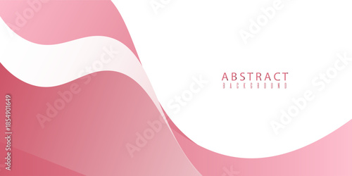 Geometric wave abstract design concept background from pink papers sheet. Layered waves background. Modern trendy design
