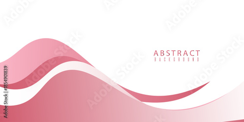 Geometric wave abstract design concept background from pink papers sheet. Layered waves background. Vector illustration