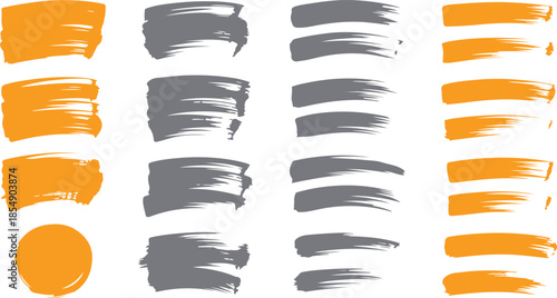 A varied assortment of orange and grey textured paint strokes in an organized grid pattern