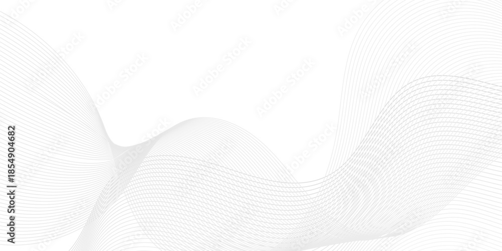 Fototapeta premium Vector wave digital white and gray gradient blend futuristic technology. flow tech transparent line stripe energy connection web music and sound. beautiful dynamic smooth space texture background.