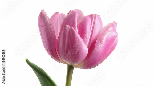 Wallpaper Mural Pink Tulip Flower Blooming Time Lapse Isolated on White Background: Spring Growth Video. Torontodigital.ca
