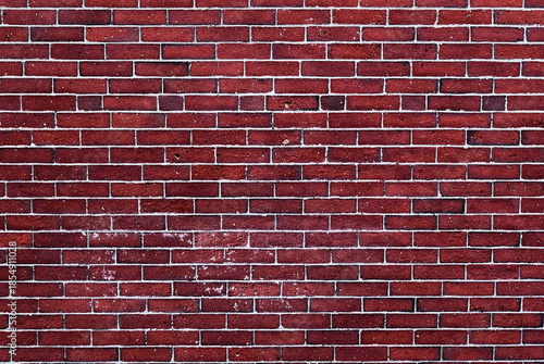 Rustic Urban Texture: Aged Red Brick Wall Showing Warm Weathering in Horizontal Shot