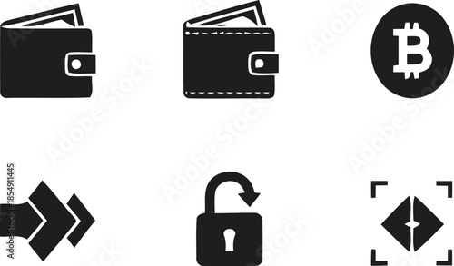Finance security icons set