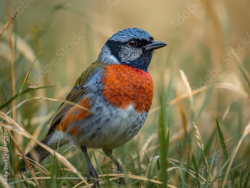 Wallpaper Mural Brightly colored bird in grass Torontodigital.ca